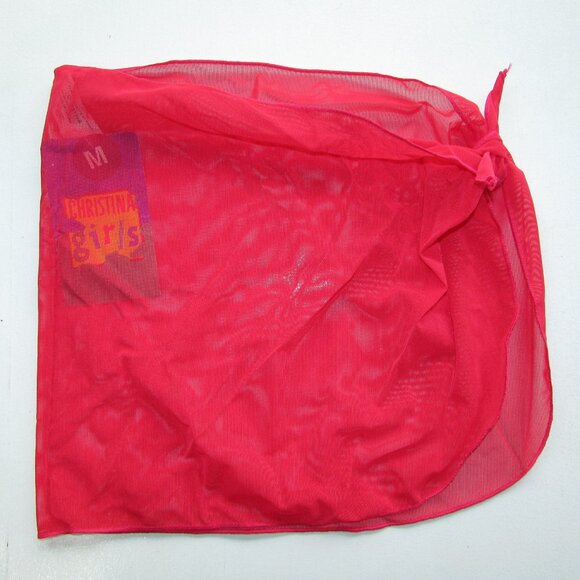 Christina Red Mesh Side Tie Sarong Coverup - Girls - NEW - Picture 1 of 3